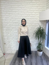 Taş Düğmeli Yün Hırka