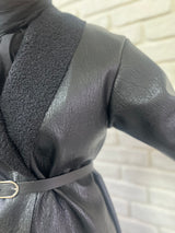 Kürklü Siyah Deri Ceket