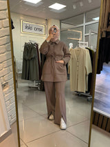 Beli Büzgülü Kahverengi