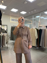 Beli Büzgülü Kahverengi