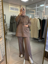 Beli Büzgülü Kahverengi