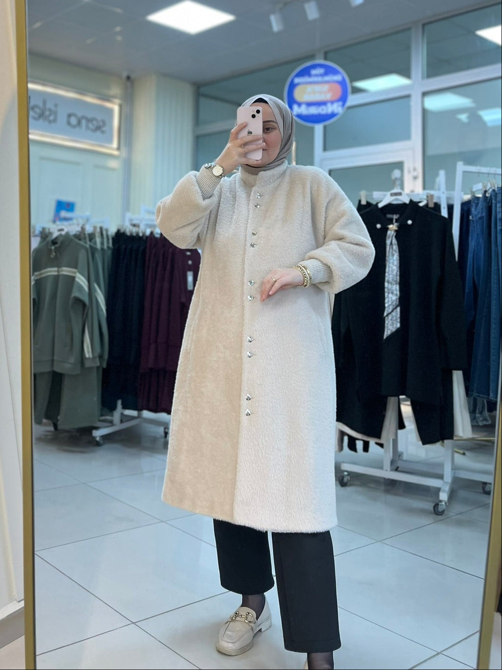 Angora Astarlı Kaban - Bej