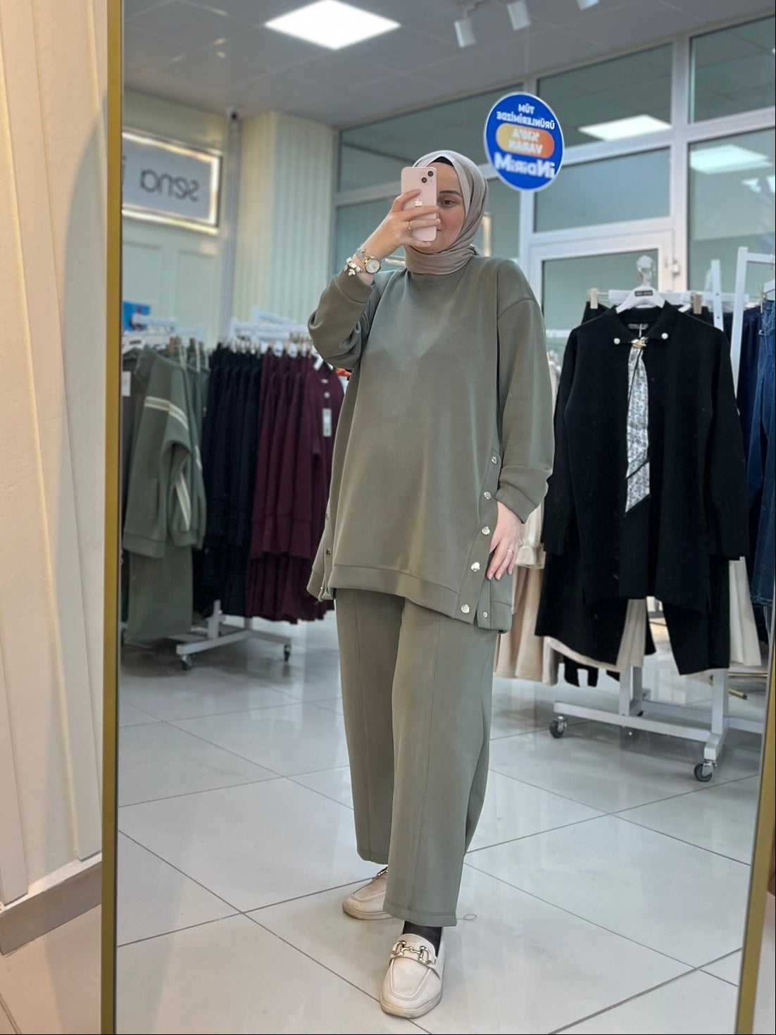 Çıtçıt Detaylı Oysho Takım - Haki Yeşil
