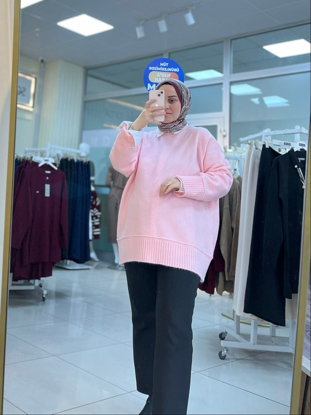 Luna Triko Kazak - Pembe