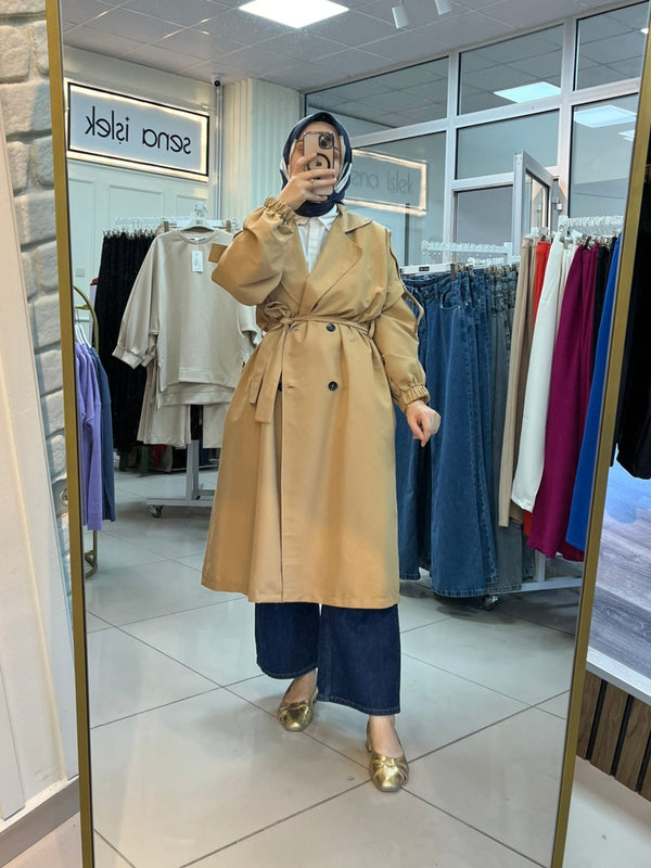 Moda Kahverengi Trençkot