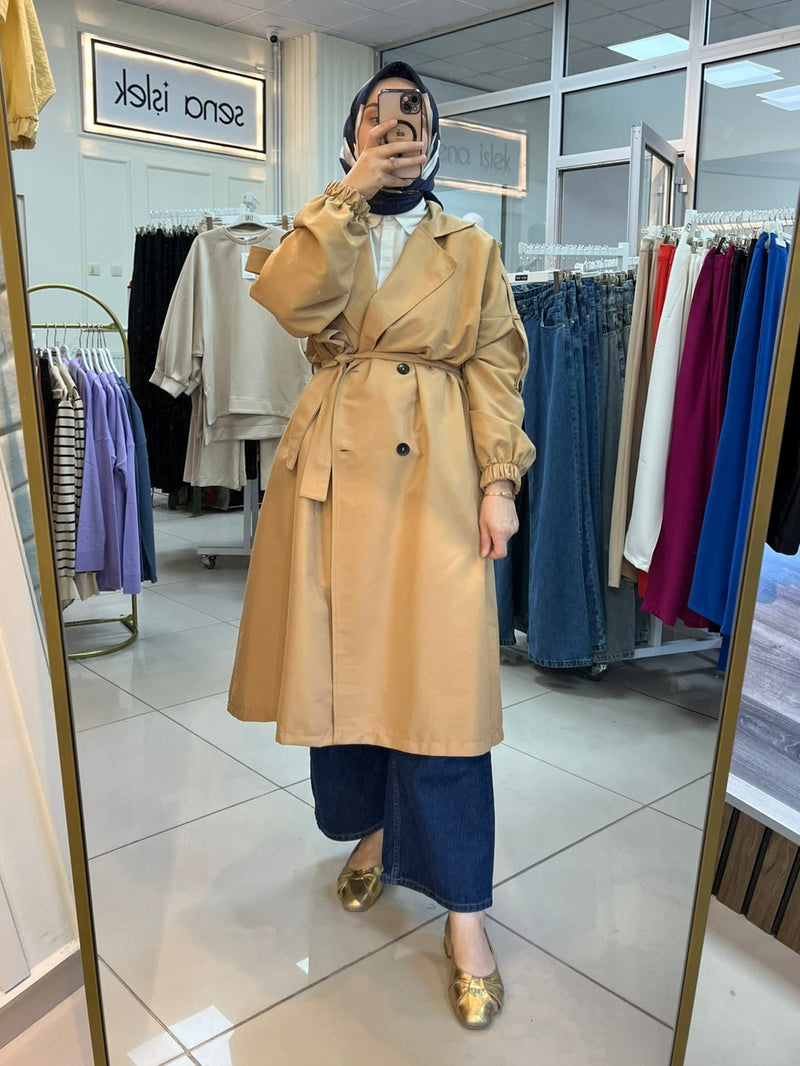 Moda Kahverengi Trençkot