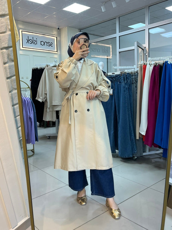 Moda Bej Trençkot