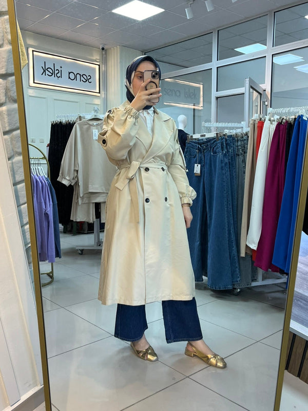 Moda Bej Trençkot