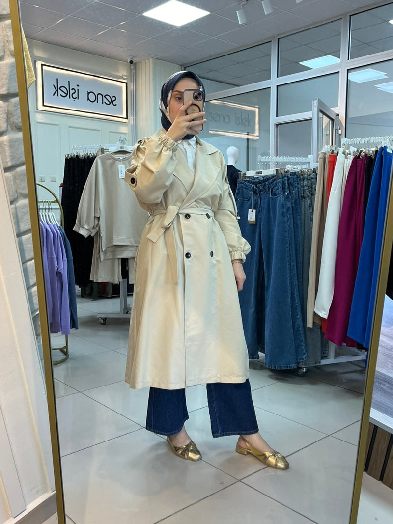 Moda Bej Trençkot