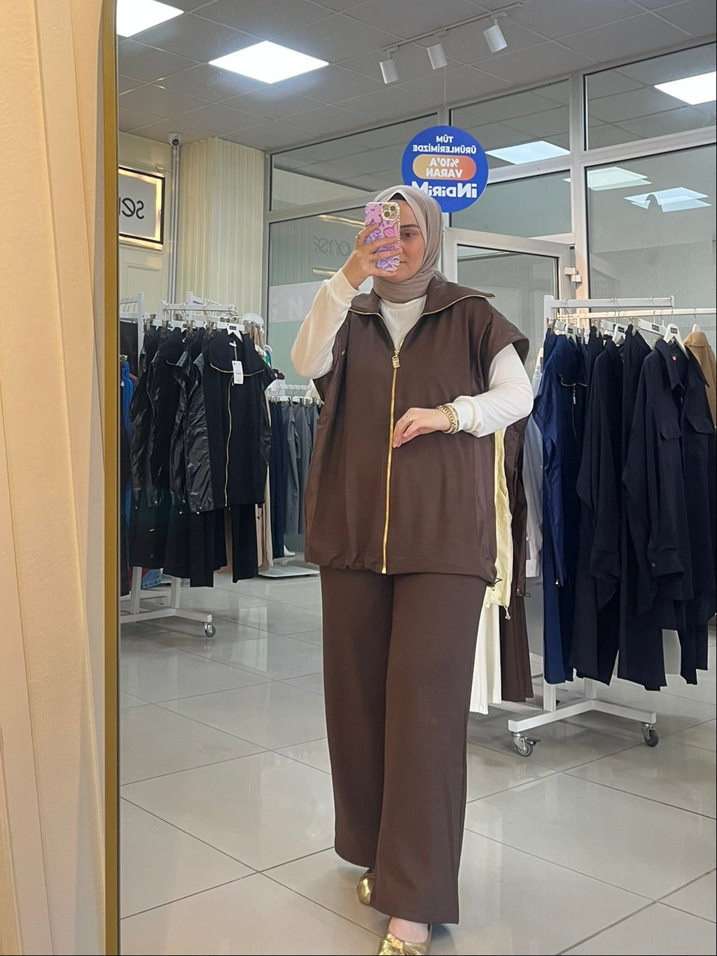 Yelekli Takım - Kahverengi