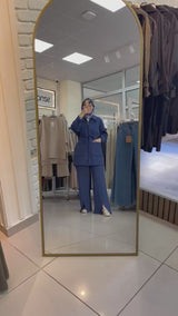 Beli Büzgülü Lacivert