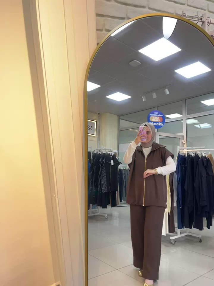 Yelekli Takım - Kahverengi