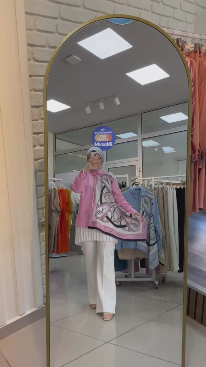Şal Detaylı Gömlek - Pembe