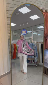 Pembe Şal Detaylı Gömlek
